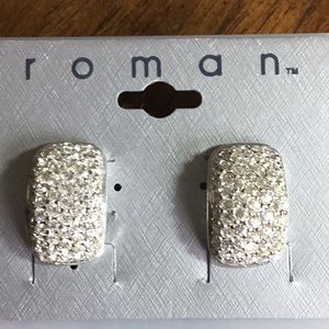 🔥 4/$20. Roman Sparkling CZ Pierced Hoop earrings